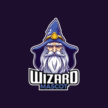 Wizard Mascot Logo Design Wizard Vector Illustration