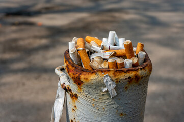 Cigarette butts in the ashtray, Russia