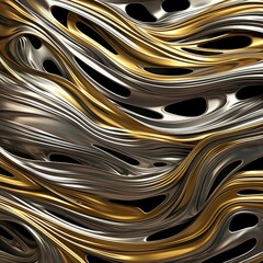Metallic tendrils sinuous and twisting lines resembling 