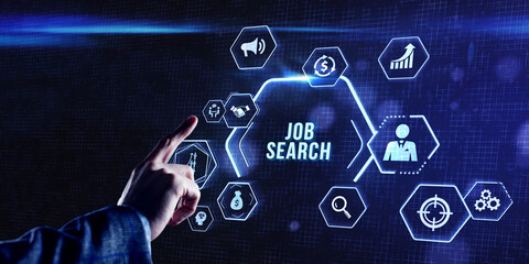 Internet, business, Technology and network concept. Job Search human resources recruitment career.
