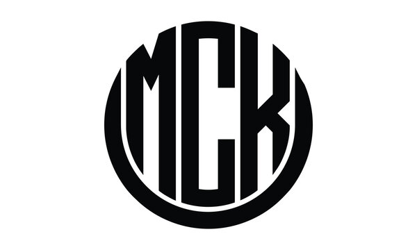 MCK shield with round shape logo design vector template | monogram logo | abstract logo | wordmark logo | lettermark logo | business logo | brand logo | flat logo.	
