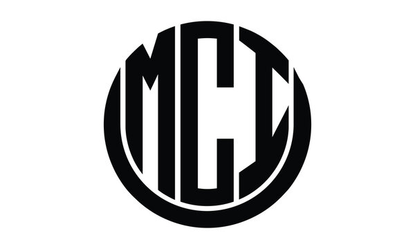 MCI shield with round shape logo design vector template | monogram logo | abstract logo | wordmark logo | lettermark logo | business logo | brand logo | flat logo.	