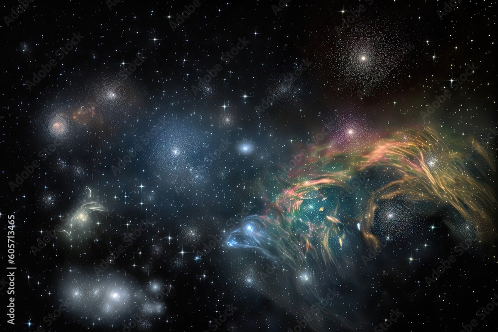 Canvas Prints stellar nursery, with stars forming and clouds of dust and gas, created with generative ai