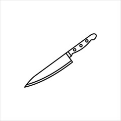Obraz premium Kitchen knife icon, vector illustration on white background