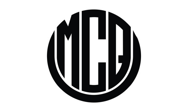MCQ shield with round shape logo design vector template | monogram logo | abstract logo | wordmark logo | lettermark logo | business logo | brand logo | flat logo.	
