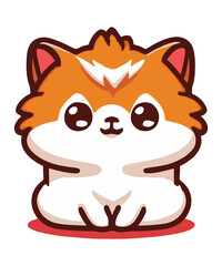 Cute Orange Persian Cat Sitting