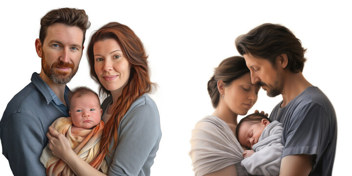 Mum_Portrait_featuring_parents_cradling_their_newborn white background
