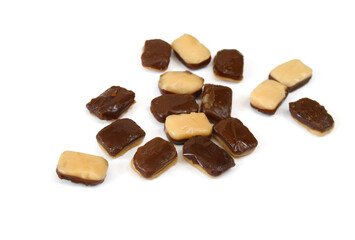 Caramel candies isolated on white background