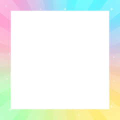 colorful star burst square frame