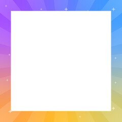 colorful star burst square frame