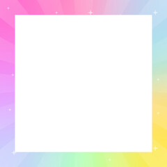 colorful star burst square frame
