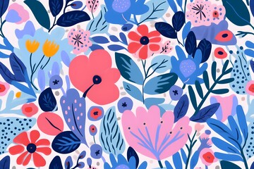 Seamless purple blue pattern. Cute pattern in small flower. Small lilac and flowers. Ditsy floral background. Generative ai..