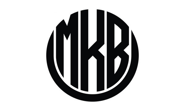 MKB shield with round shape logo design vector template | monogram logo | abstract logo | wordmark logo | lettermark logo | business logo | brand logo | flat logo.	