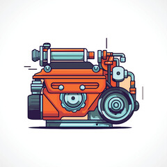 Car Engine Vector Illustration Car Engine Logo Design