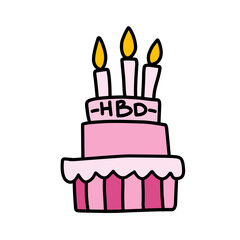 Birthday party hand drawn elements