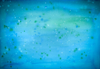 watercolor background aqua blue sea water handpainted underwater fantasy world