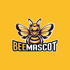 Bee Mascot Logo Design Bee Logo Vector