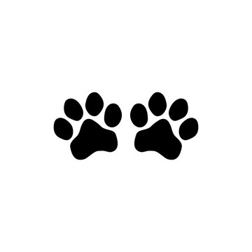 Animal paw print icon on white background