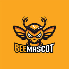 Bee Mascot Logo Design Bee Logo Vector