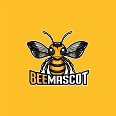 Bee Mascot Logo Design Bee Logo Vector