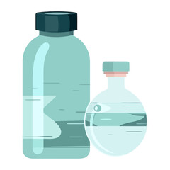 Medicine bottle icon with liquid label