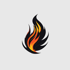 Fire flame icon. Black icon isolated on white background. Fire flame silhouette. Simple icon. Web site page and mobile app design vector element.
