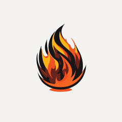 Fire flame icon. Black icon isolated on white background. Fire flame silhouette. Simple icon. Web site page and mobile app design vector element.