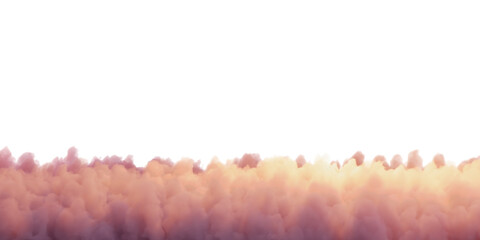 Realistic orange cloud isolated on transparent background.3d render png file