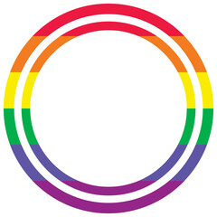 rainbow lgbtq circle frame