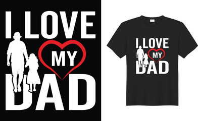 Happy Father's Day typography best T-Shirt Design vector template. Dad Lover Retro vintage, simple, gift, heart, Funny, poster, family, papa, son, Daddy graphic print-ready quotes Bundle Shirts.  
