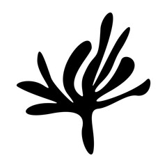 Obraz premium Black silhouette of underwater coral. Clipart.