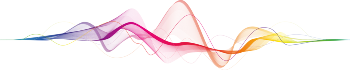 Fototapete Rund Visualization of music, sound. Abstract rainbow wave on a transparent background for web design, presentation design, web banners. Design element © LariBat