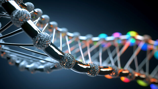 3d image dnk molecule, futuristic, human concept, Generated AI
