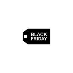 Black friday tag icon isolated on white background 