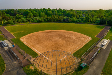 Baseball Field at the Park with Bleachers