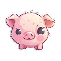 Obraz na płótnie Canvas pig cartoon sticker