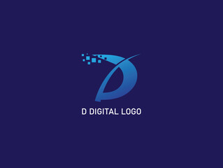 D digital logo vector . modern and crative great look design with D 