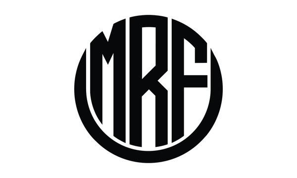 MRF shield with round shape logo design vector template | monogram logo | abstract logo | wordmark logo | lettermark logo | business logo | brand logo | flat logo.	