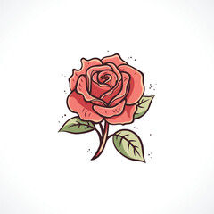Rose Vector Illustration Rose Logo Design