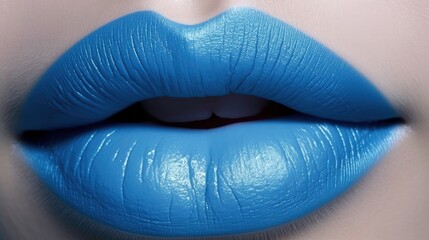 Creative Makeup Design of Blue Lips Generated by AI