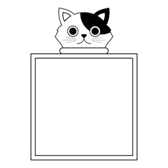 cute cat square frame
