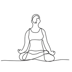 Continuous Line Drawing Of Women Fitness Yoga Concept Vector Health Illustration 