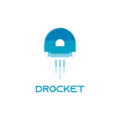 Rocket Logo. Letter D Rocket and Lamp Combinational Logo Design.