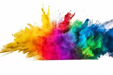Fototapeta na wymiar Rainbow Paint Color Powder splash