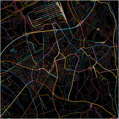 Colorful Map of Marl, North Rhine-Westphalia with all major and minor roads.