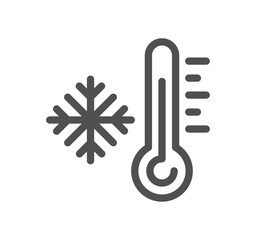 Temperature and thermometer related icon outline and linear vector.