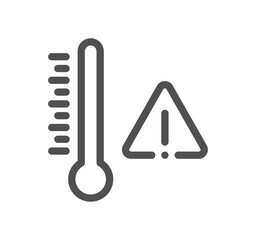 Temperature and thermometer related icon outline and linear vector.