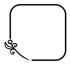 spiral floral square frame