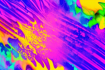 Bright Colored Geometric Pattern Saturated On A Purple Background. Violet Artistic Abstract Tie Dye Background With Wrinkled Effect - generative ai
