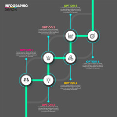 Business concept with infographic design 6 options.